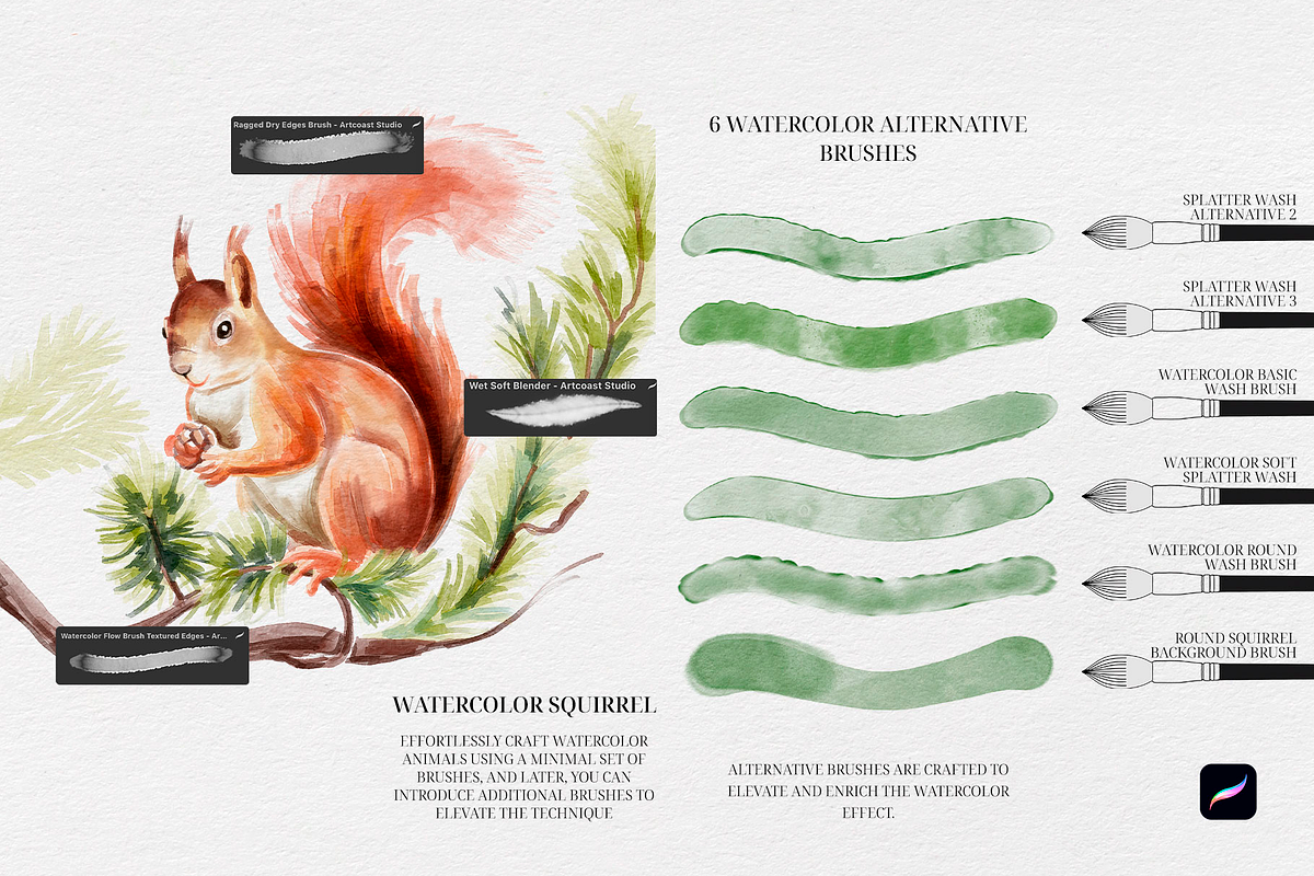 Watercolor Realistic Soft Brushes, a Brush Add-On by Spasibenko Art (Photo 7 of 14)
