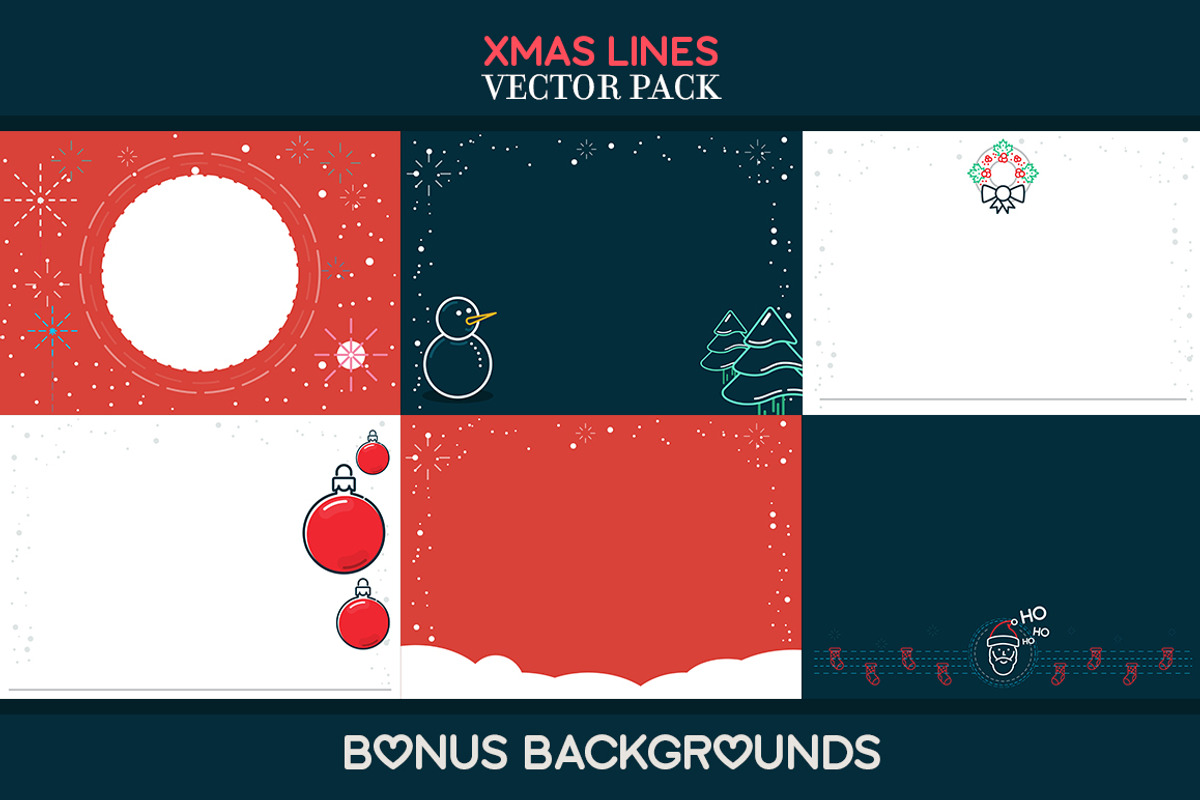 XMAS LINES Vector Pack + Bonus, a Flyer Template by RSO (Photo 5 of 5)
