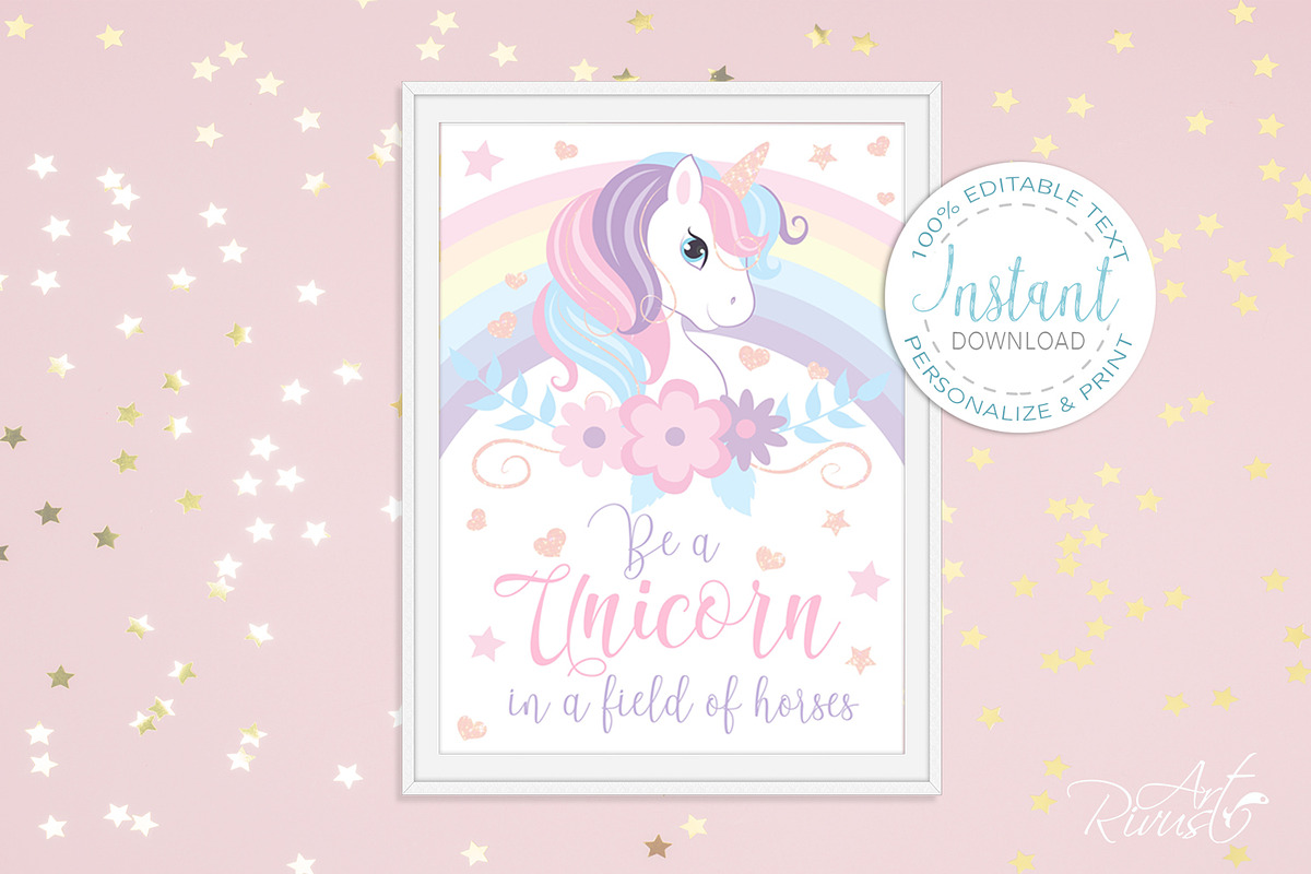 Unicorn PNG clipart. Unicorn Face., an Animal Illustration by RivusArt (Photo 8 of 9)