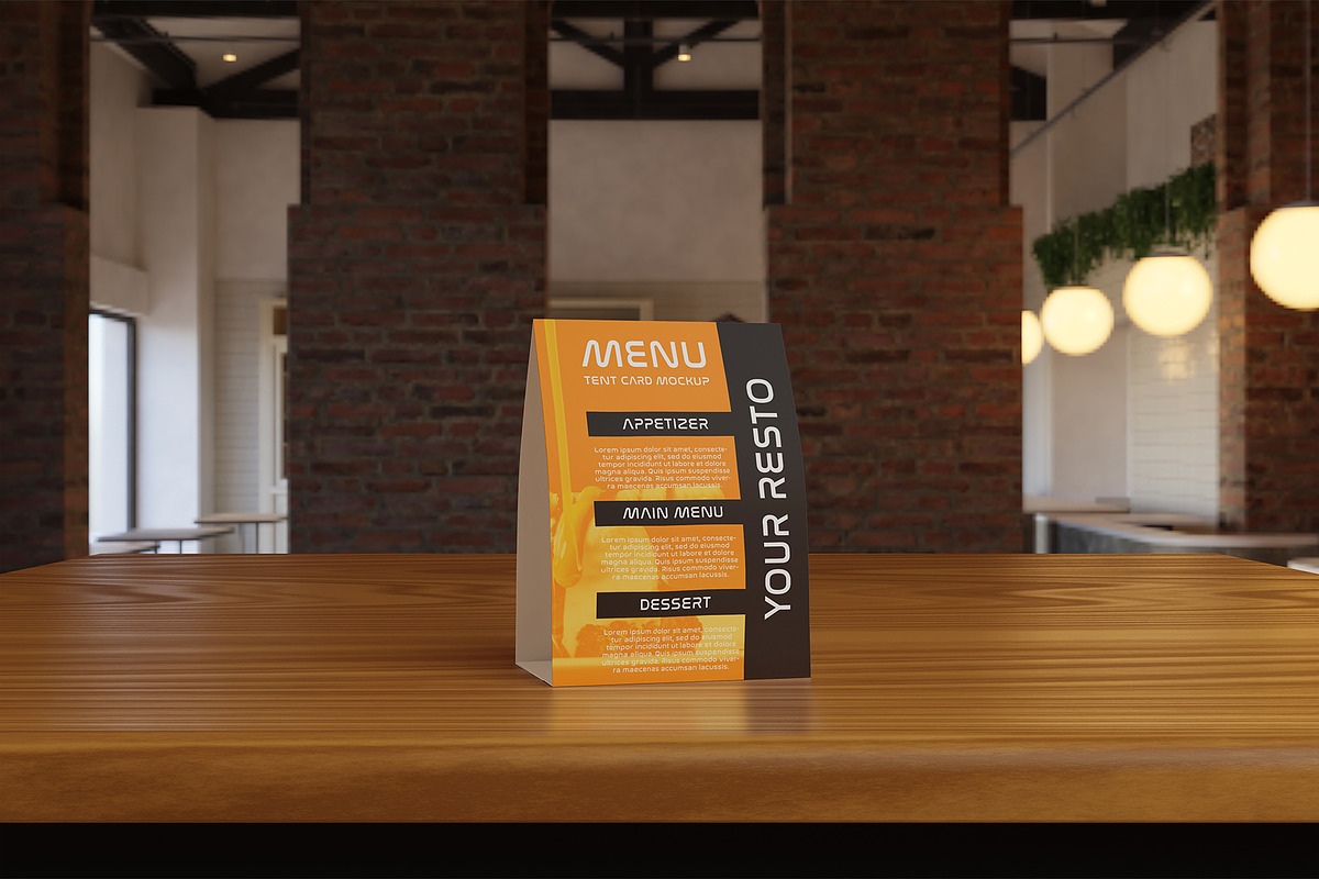 Tent Card Mockup, an Advertising Mockup by Farabion Studio (Photo 2 of 2)
