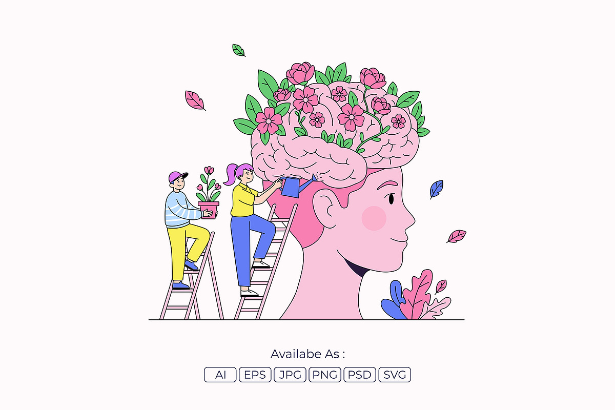 Mental Health & Positive Mind Growth, an Object Illustration by Partikusi Design (Photo 2 of 3)