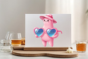Whimsical Pink Summer Poolside Clipa, an Illustration by SVGArt (Thumbnail 3 of 9)