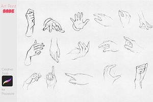 Hand Figure Stamps Guide Sketch Art