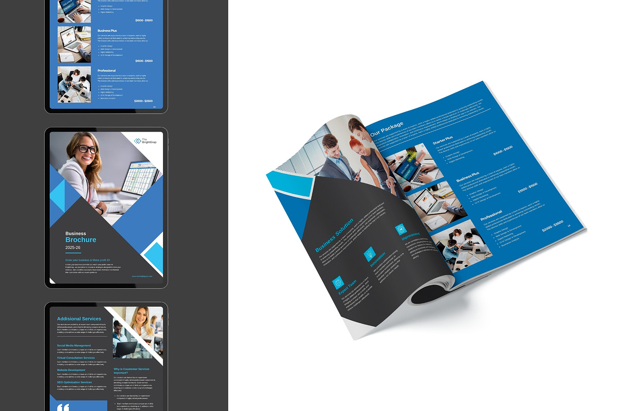 Company Profile Brochure Canva, a Brochure Template by TheBrightGrap (Photo 3 of 10)
