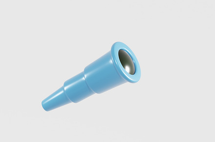 3D cartoon telescope isolated on a white background. 3d render illustration