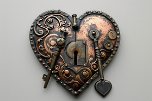 A heart shaped clock with a key atta, a Photo by Iftikhar Alam