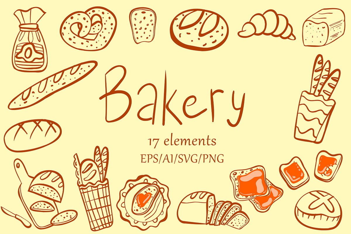 Bakery and Bread line art, a Food Illustration by Carpet Tapete Pretzel (Photo 1 of 5)
