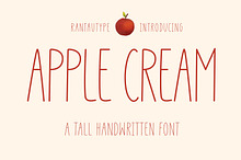 Apple Cream A Tall Handwritten font