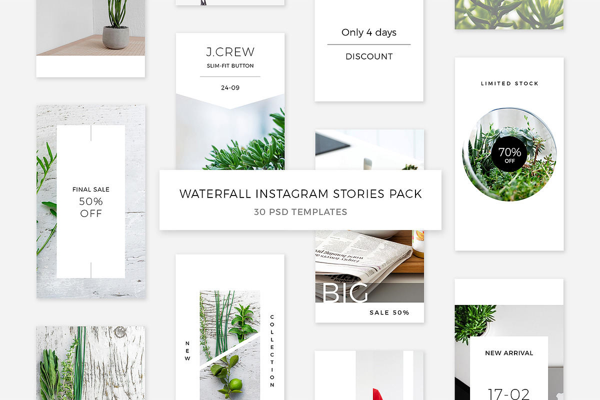 Waterfall Instagram Stories Pack, a Social Media Template by Swiss_cube (Photo 1 of 5)