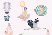 Set of watercolor newborns., a Person Illustration by Watercolor arts (Thumbnail 3 of 10)