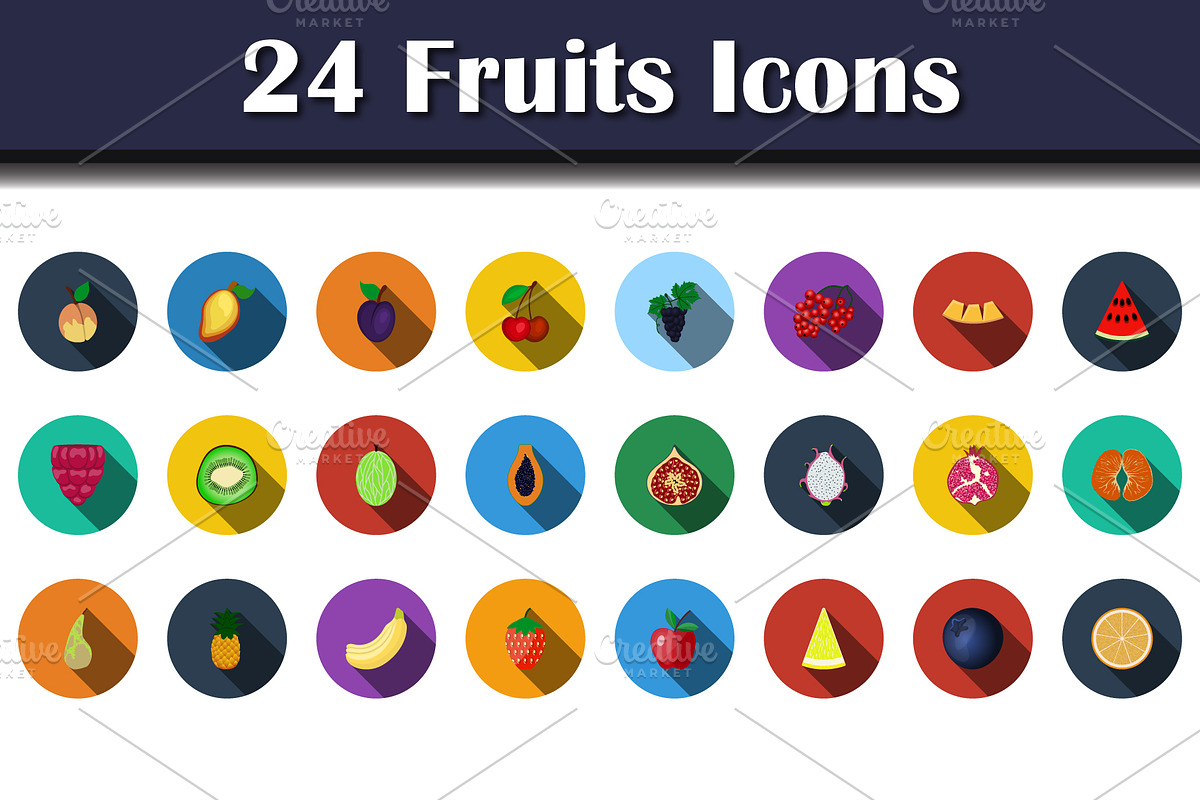 Fruits Icon Set, an Icon by Pavel Vectors