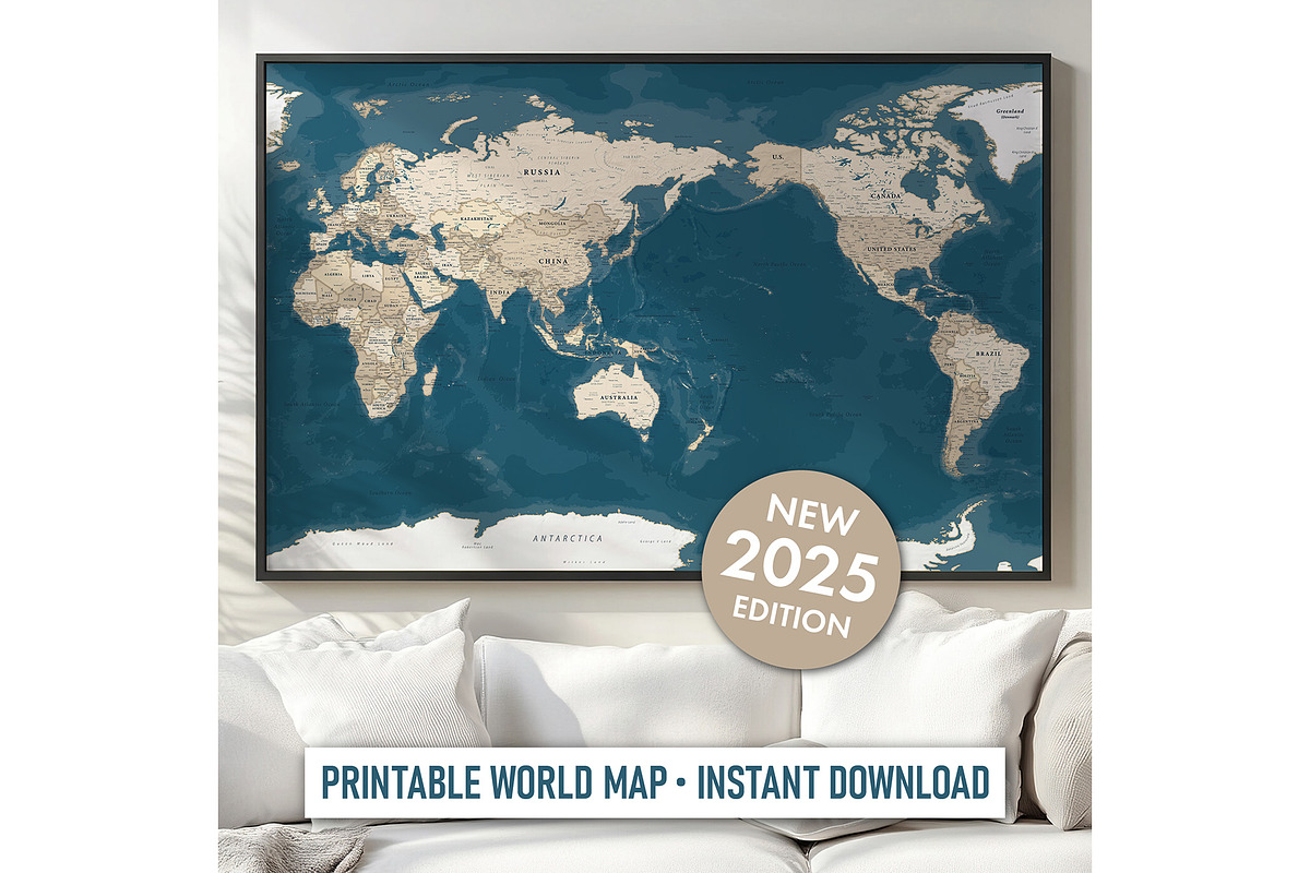 Vector World Map - Large&Detailed, a Graphic by PorcuPen Works (Photo 1 of 6)