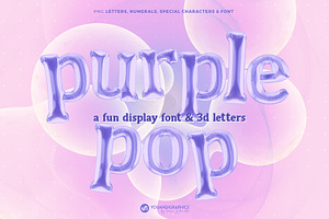 Purple Pop 3D Letters And Font