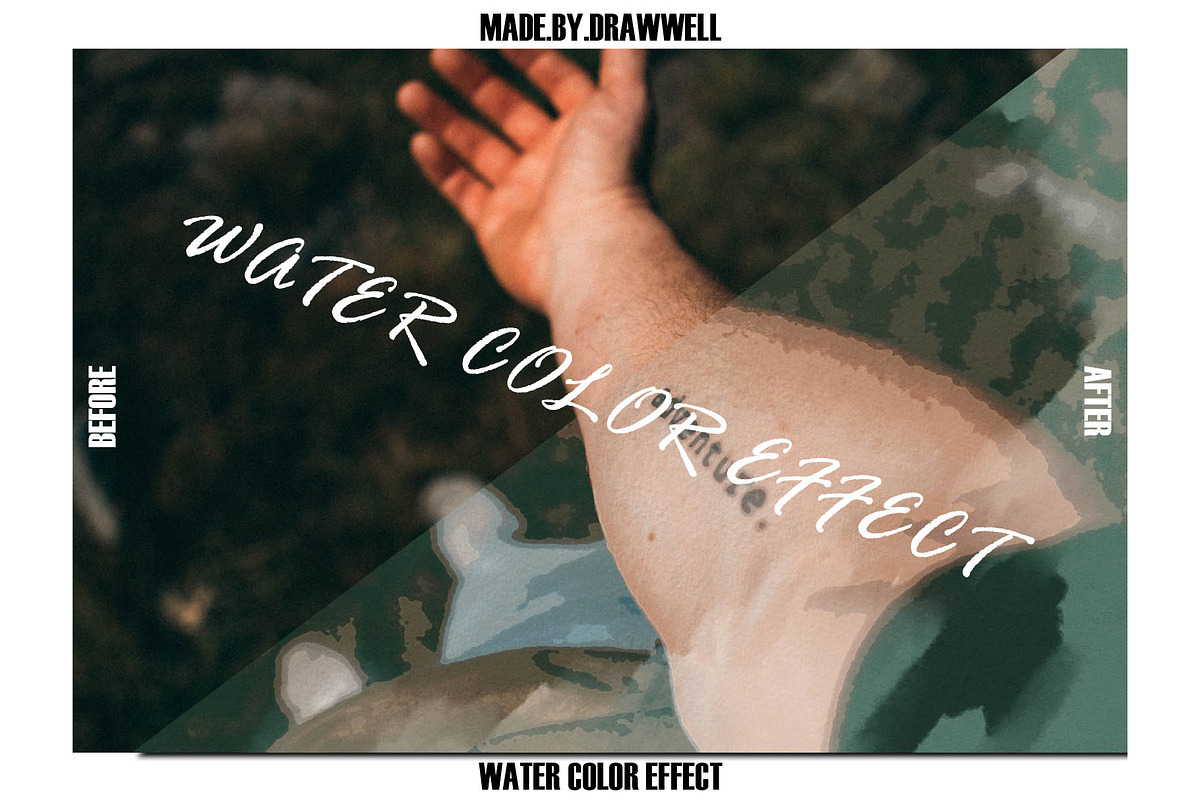 Water color Photo Effect, a Texture Graphic by Drawwell (Photo 4 of 7)