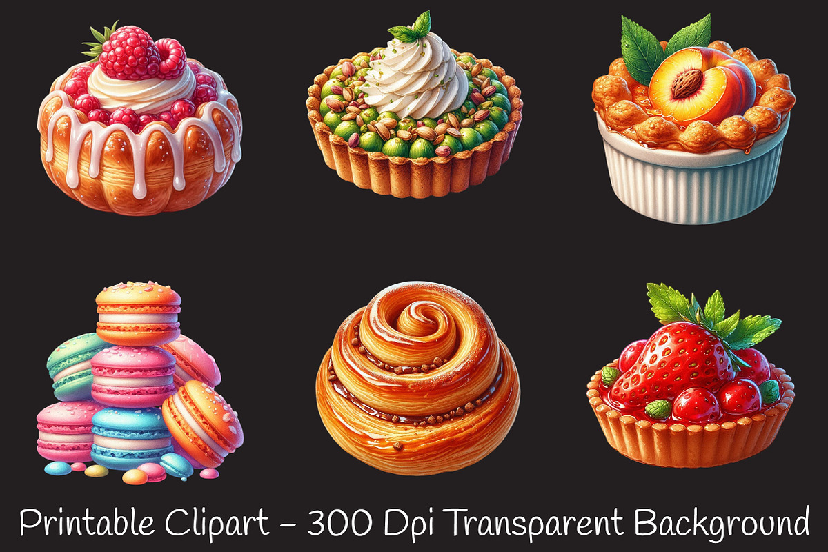 Pastry Watercolor ClipArt's, an Illustration by RobertsArt (Photo 2 of 7)