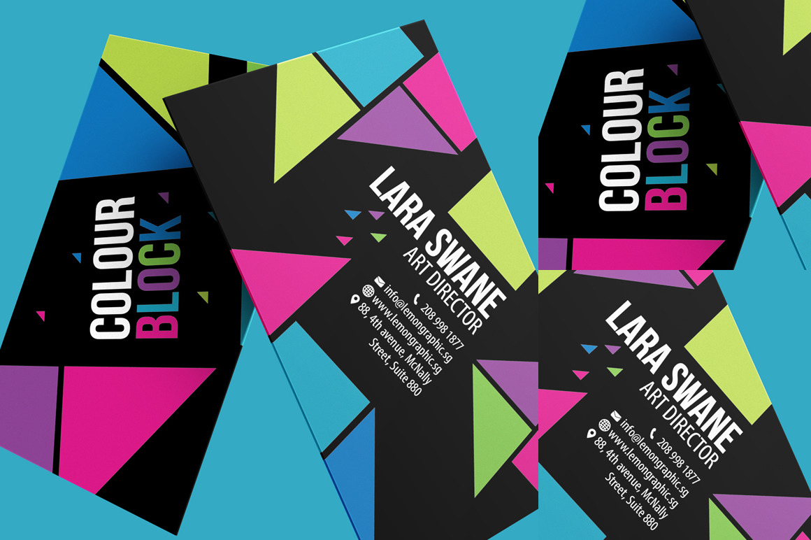 Colour block business card design, a Business Card Template by www ...