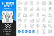 Business people outline icon set, an Outline Icon by Icons (Thumbnail 1 of 3)