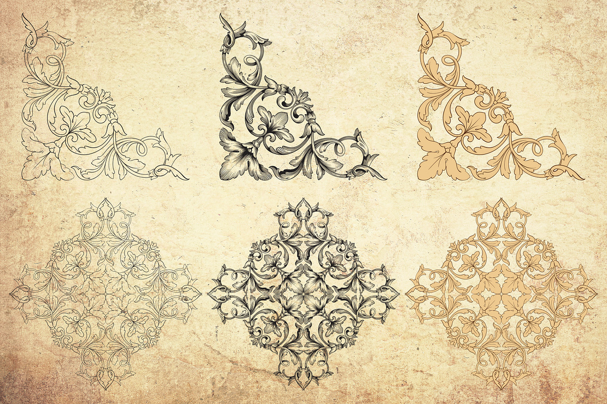 Vintage Ornaments in baroque style, a Decorative Illustration by Samira (Photo 2 of 6)