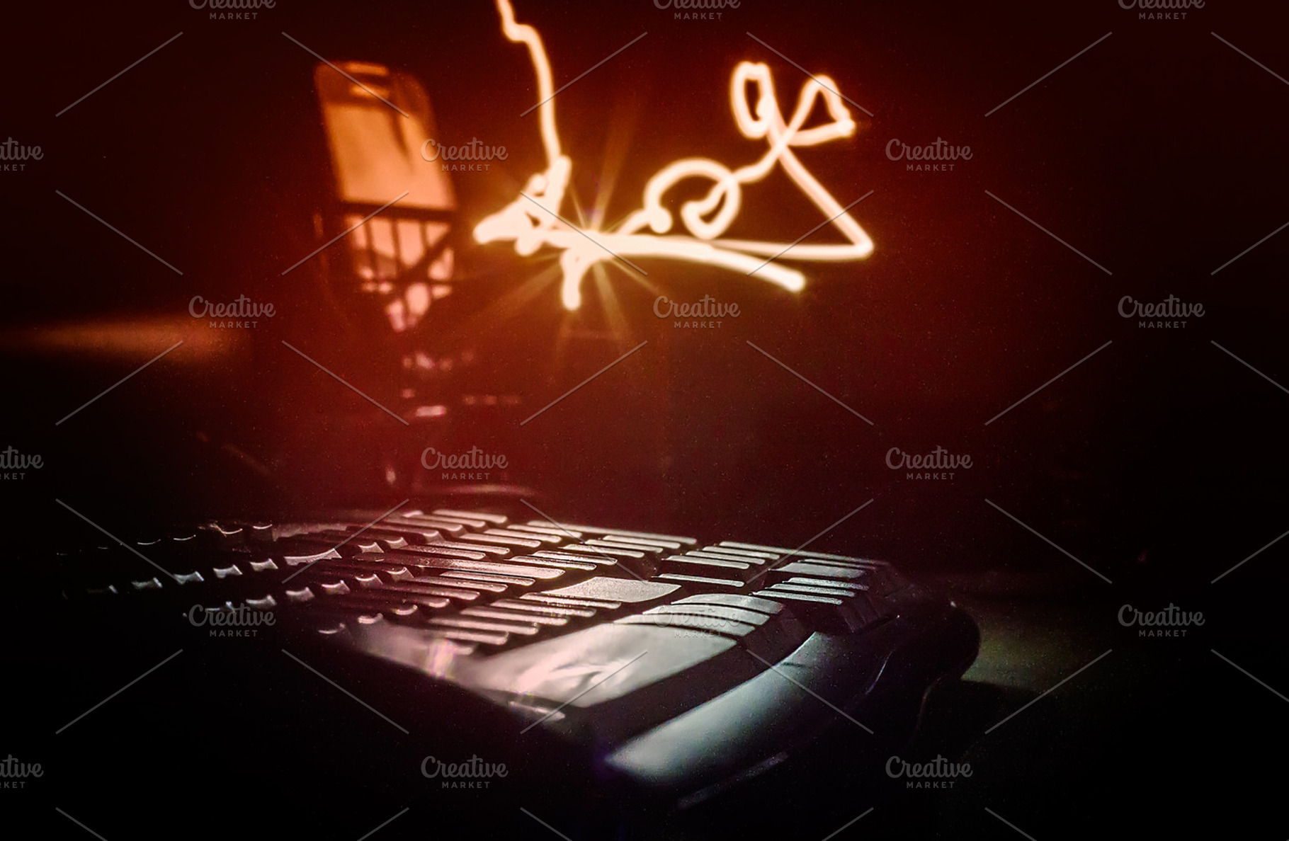 illuminated keyboard in the darknes, an Abstract Photo by JCB Photogr@phics