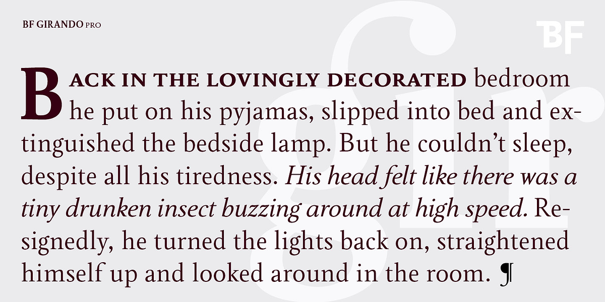 BF Girando Pro, a Serif Font by BrassFonts (Photo 4 of 6)