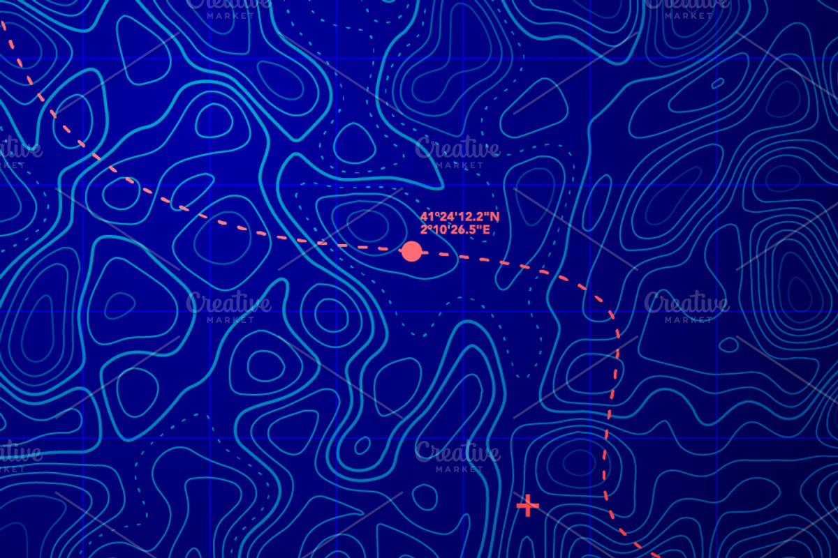 Topographic Map With Route, a Background Graphic by Black White Mouse Design (Photo 3 of 3)