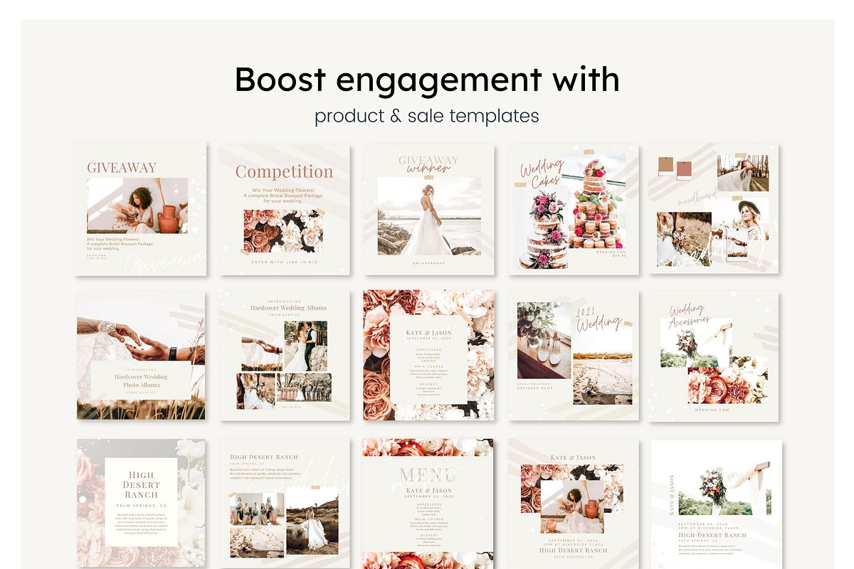 Wedding Instagram Feed Templates, a Social Media Template by Cultive Creative (Photo 10 of 13)
