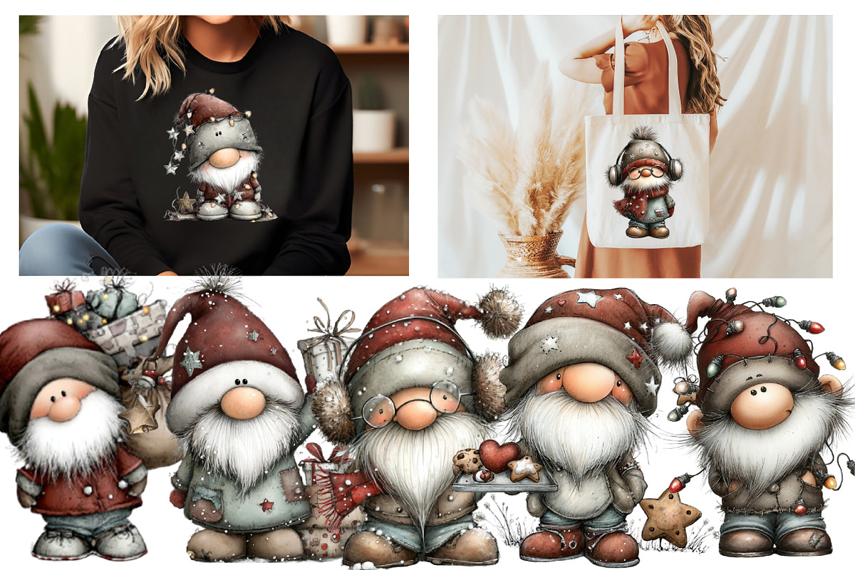 Whimsical Christmas Gnome clipart, an Illustration by Designworld (Photo 5 of 6)
