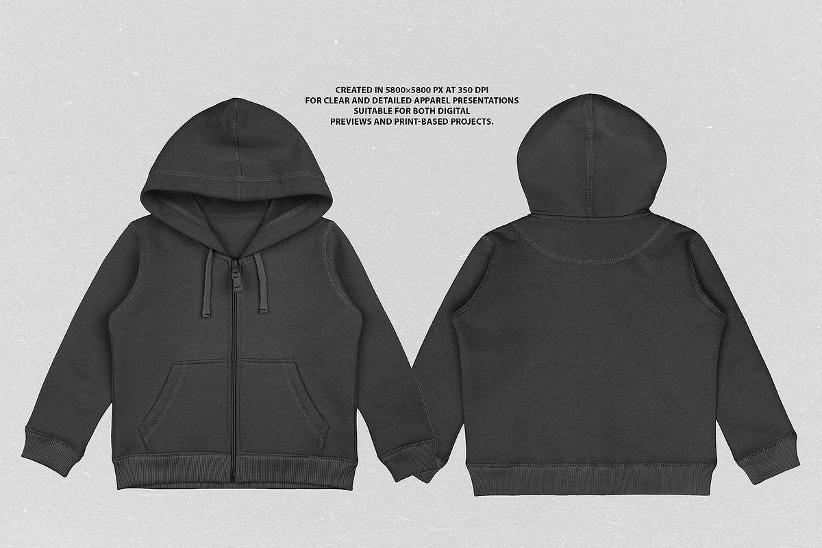 Realistic Zip Up Hoodie Kids mockup, a Hoody Mockup by Uncentrifuged Pressure (Photo 3 of 5)