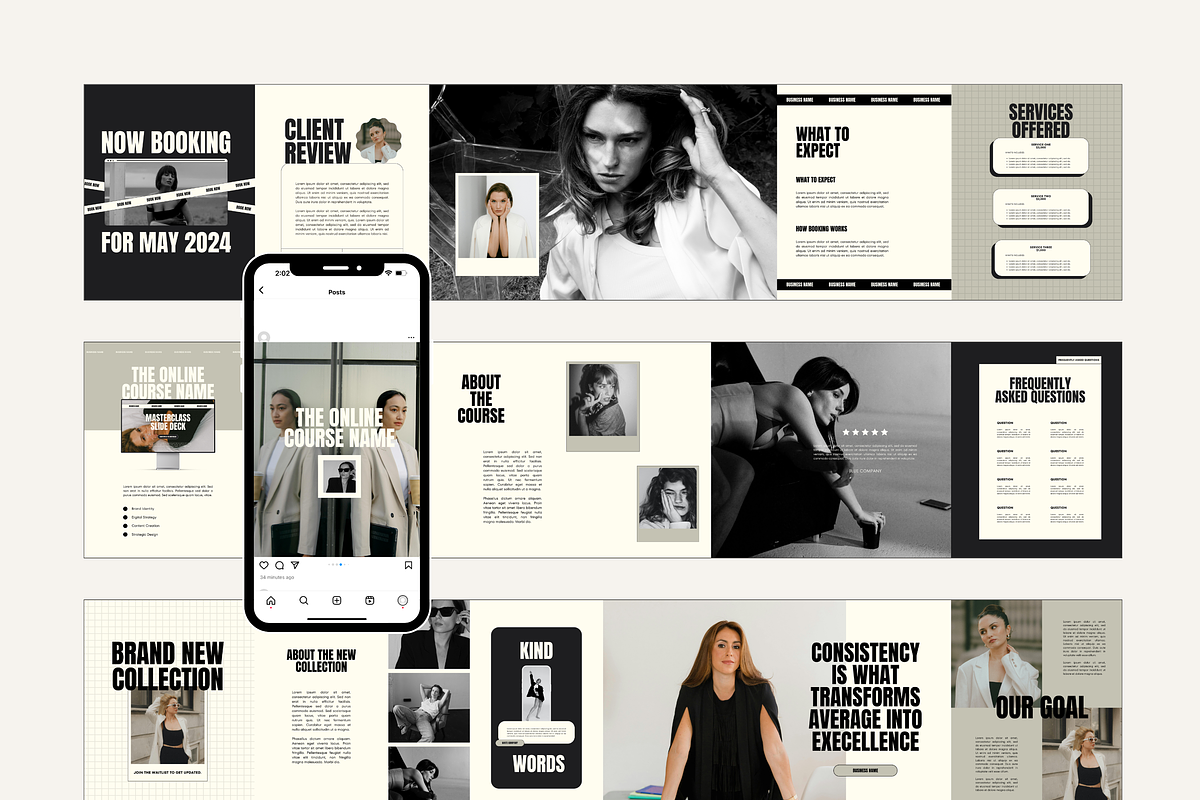 Modern Instagram Carousel Canva, a Social Media Template by Branding Babe Co. (Photo 5 of 9)