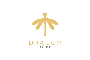 Isolated Minimalist Dragonfly Logo