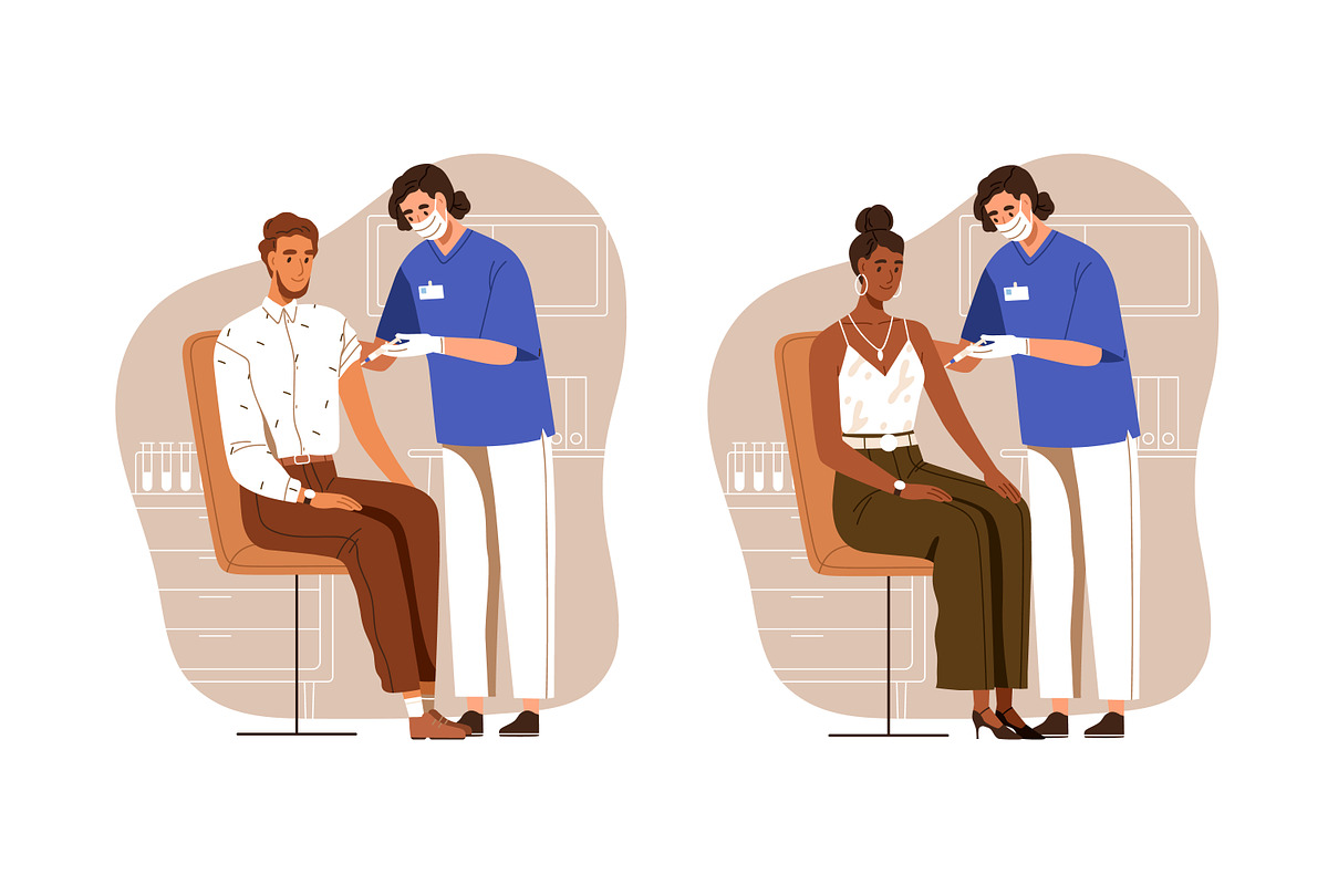 People get vaccinated concept set, a Healthcare Illustration by Good Studio (Photo 2 of 4)