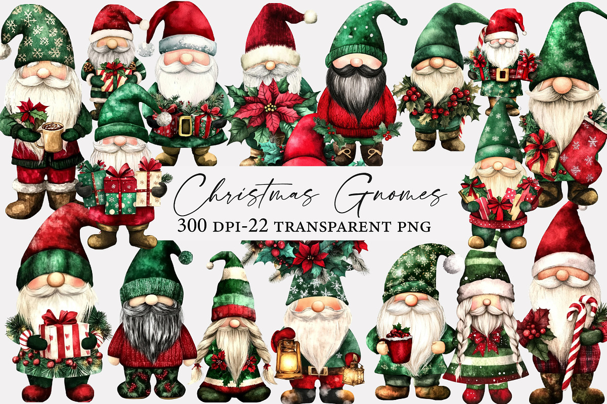 Christmas Gnomes Clipart, an Illustration by Designworld (Photo 1 of 5)