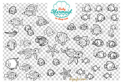 Mermaid in deep sea coloring pages, an Illustration by Azuzlikus (Thumbnail 6 of 11)