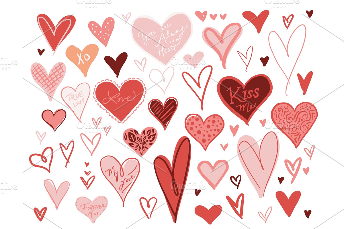 Hand Drawn Hearts Pack, an Illustration by Work by Laura (Photo 2 of 4)