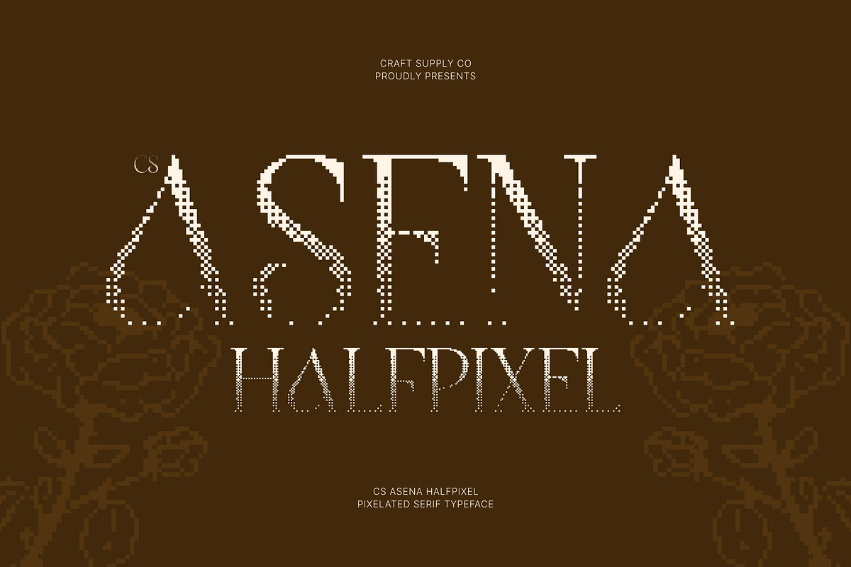 CS Asena Halfpixel, a Serif Font by Craft Supply Co. (Photo 1 of 8)