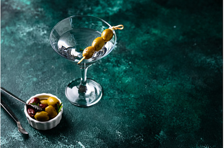 Traditional martini cocktail with