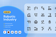 Robotic Industry Icon Set, an Outline Icon by Nathaya Studio (Thumbnail 1 of 2)