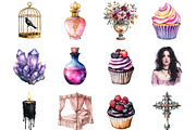 Watercolor Chic to Death Clipart, an Illustration by Designking (Thumbnail 2 of 5)