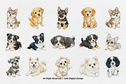 15 Bundle Watercolor Puppy Dog Baby, an Animal Illustration by Morspective (Thumbnail 8 of 8)
