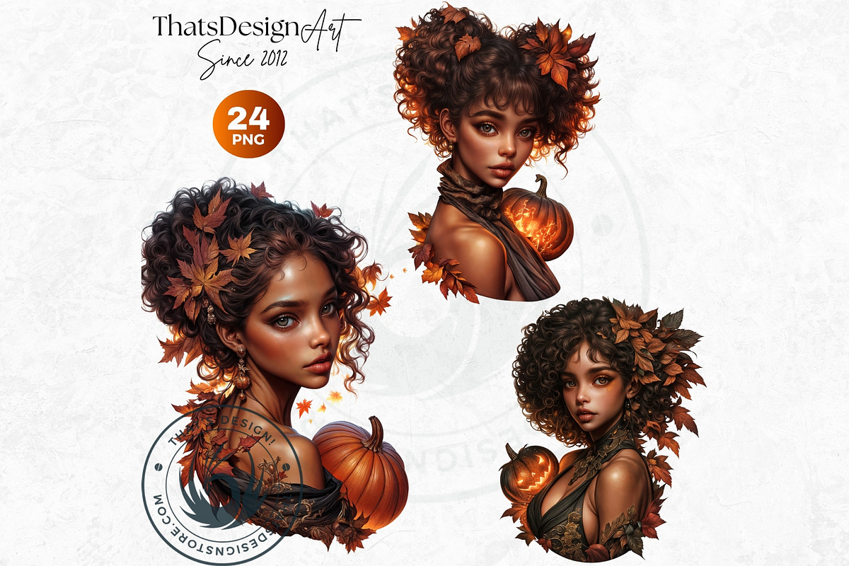 Pumpkin Queen Halloween clipart set, an Illustration by ThatsDesignArt (Photo 7 of 10)