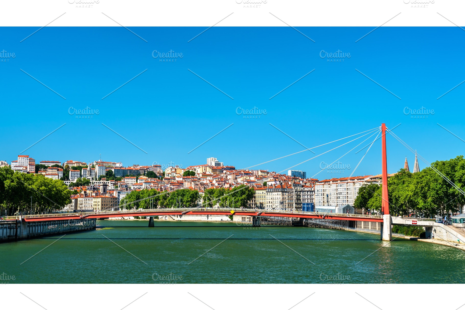 Panorama of lyon above the saone stock photo containing lyon and france, an Architecture Photo by Leonid Andronov