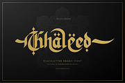 Khaleed | Blackletter Arabic Font, a Script Font by Denustudios (Thumbnail 1 of 12)