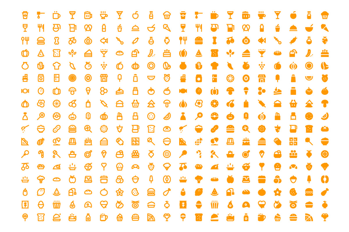 340 Food and Drinks Material Icons, a Solid Icon by Creative Stall (Photo 2 of 7)