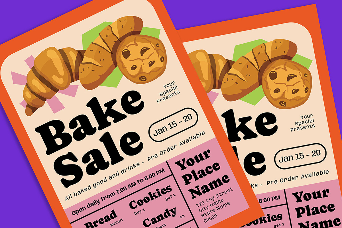 Playful Bake Sale Flyer, a Flyer Template by Gumico Studio. (Photo 2 of 3)