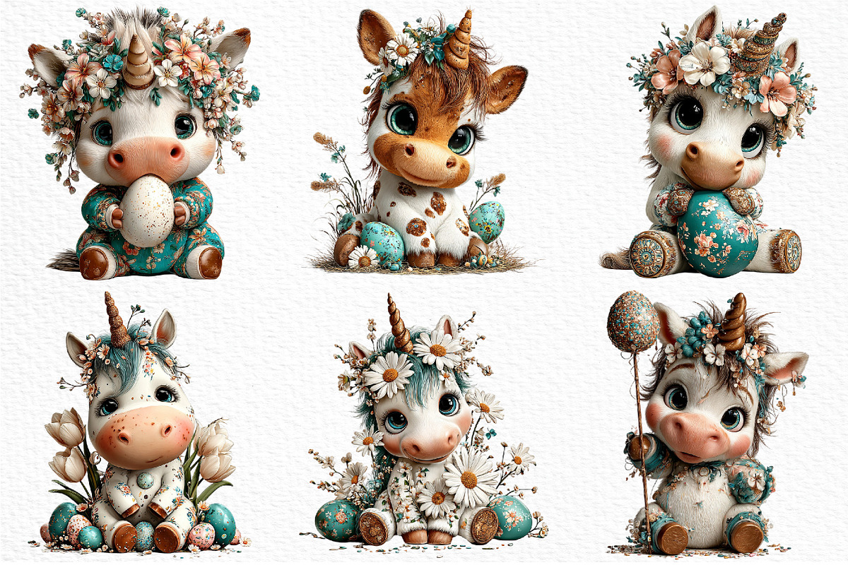 Whimsical Easter Cute Unicorn PNG, an Illustration by Craft Nest (Photo 3 of 8)