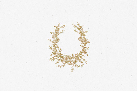 Vintage Floral Crest, Wedding Logo, a Branding & Logo Template by LinvitInstant