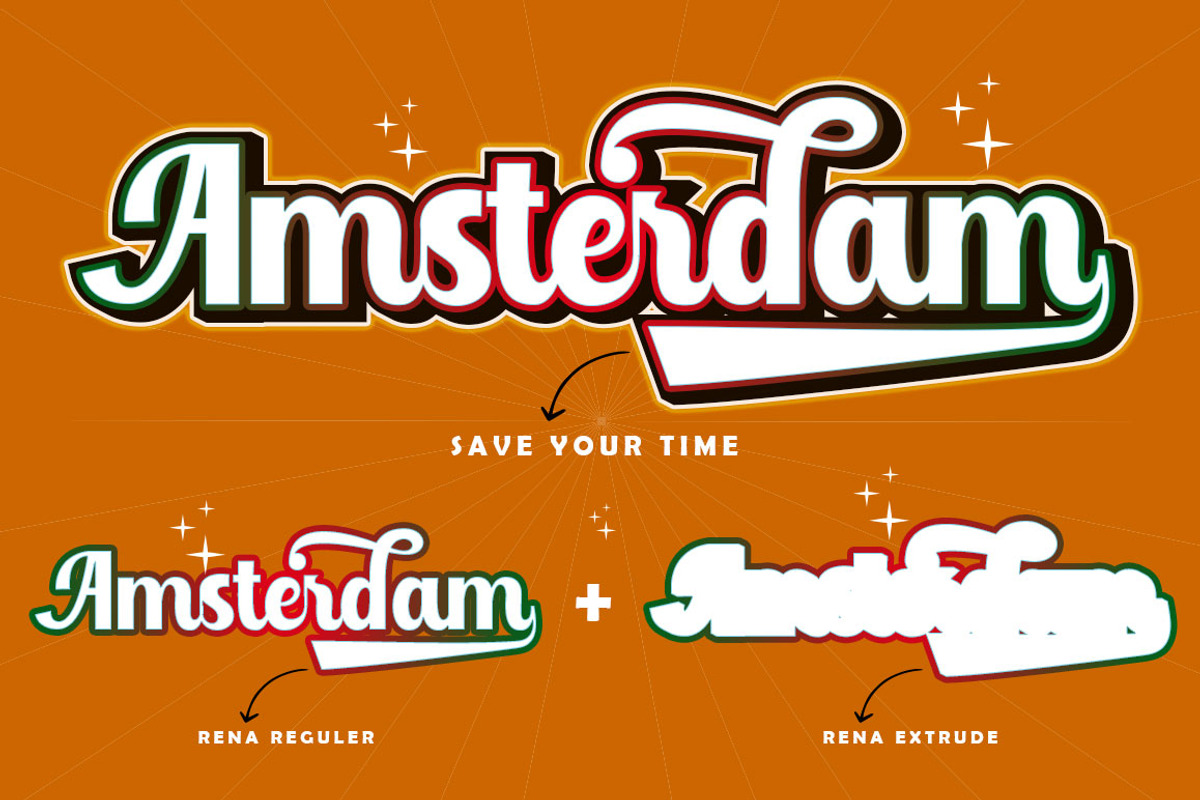 Rena - Retro Font, a Script Font by Madjack.font (Photo 6 of 8)