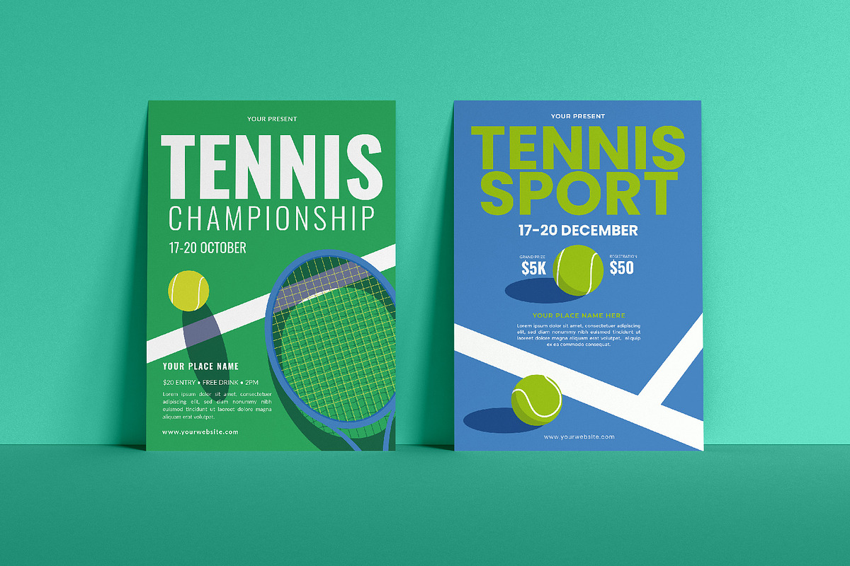 4 Tennis flyer template Bundle, a Flyer Template by Sandypramana (Photo 3 of 3)