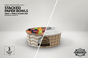 Stacked Paper Bowls Packaging Mockup, a Cups & Container Mockup by INCDesign (Thumbnail 5 of 7)