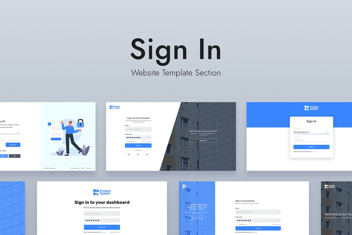 Web Sign In Design Template, a Landing Page Template by Kreativ Space